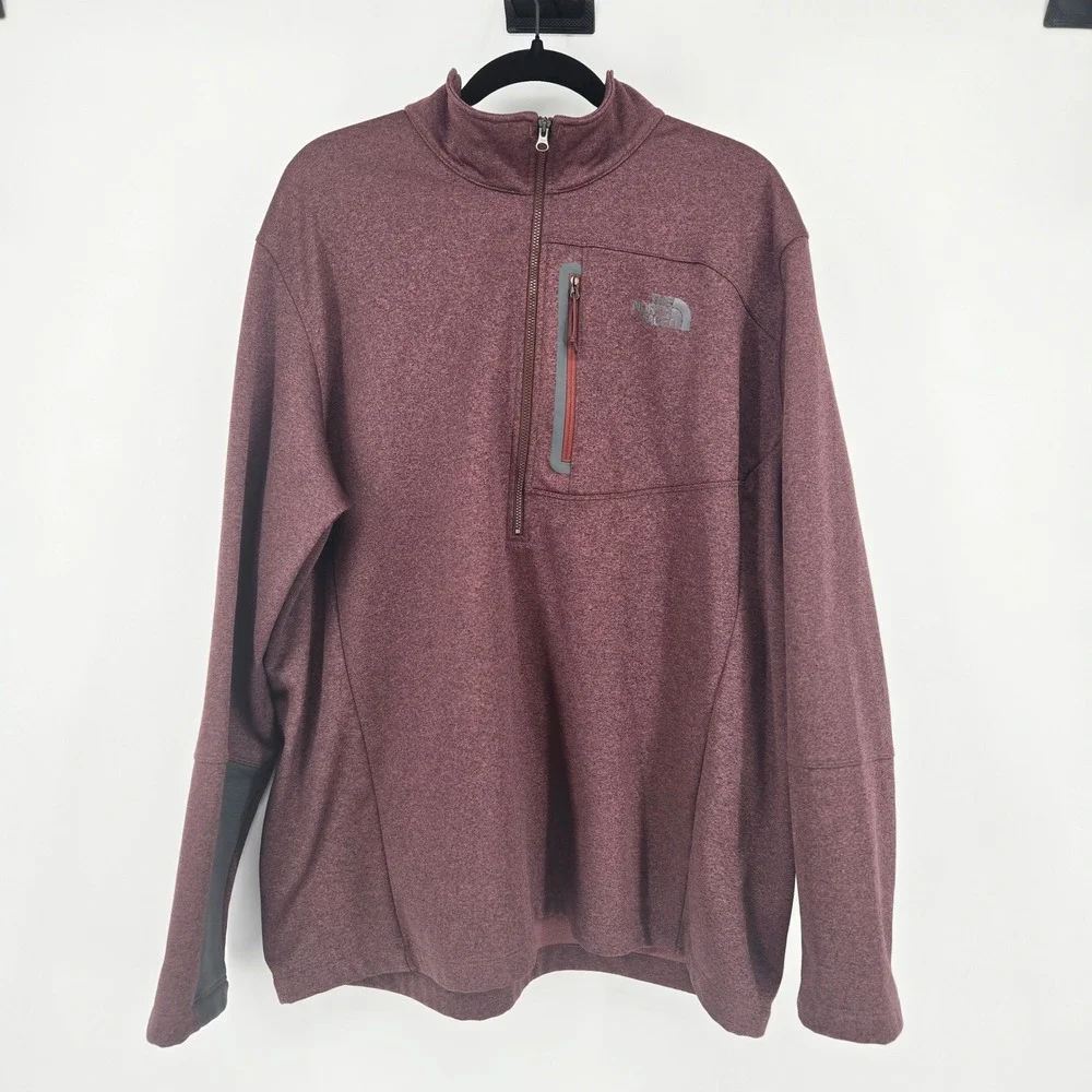 The North Face Quarter Zip Pullover Fleece Sweater Burgundy Maroon Gorpcore XXL